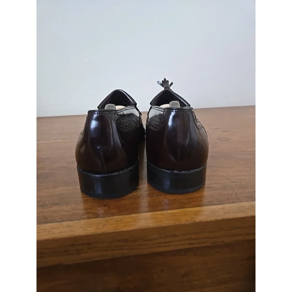 Florsheim Imperial Wingtip Kiltie Tassel Loafers Burgundy Brown 8.5 3E EEE